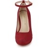 image:imageAllegra K Womens Low Platform Round Toe Stiletto Heels Ankle Strap PumpsRed