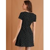 image:imageAllegra K Womens Printed Square Neck Short Sleeve Fit and Flare DressesBlackheart