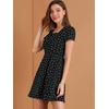 image:imageAllegra K Womens Printed Square Neck Short Sleeve Fit and Flare DressesBlackheart