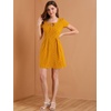 image:imageAllegra K Womens Printed Square Neck Short Sleeve Fit and Flare DressesYellowheart
