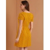 image:imageAllegra K Womens Printed Square Neck Short Sleeve Fit and Flare DressesYellowheart