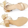 image:imageAllegra K Womens Satin Chunky Heel Open Toe Bridal Bow SandalsChampagne