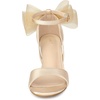 image:imageAllegra K Womens Satin Chunky Heel Open Toe Bridal Bow SandalsChampagne