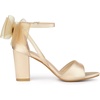 image:imageAllegra K Womens Satin Chunky Heel Open Toe Bridal Bow SandalsChampagne