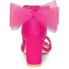 image:imageAllegra K Womens Satin Chunky Heel Open Toe Bridal Bow SandalsFuchsia