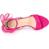 image:imageAllegra K Womens Satin Chunky Heel Open Toe Bridal Bow SandalsFuchsia
