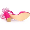 image:imageAllegra K Womens Satin Chunky Heel Open Toe Bridal Bow SandalsFuchsia