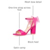 image:imageAllegra K Womens Satin Chunky Heel Open Toe Bridal Bow SandalsFuchsia