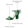 image:imageAllegra K Womens Satin Chunky Heel Open Toe Bridal Bow SandalsGreen