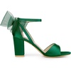 image:imageAllegra K Womens Satin Chunky Heel Open Toe Bridal Bow SandalsGreen