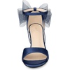 image:imageAllegra K Womens Satin Chunky Heel Open Toe Bridal Bow SandalsNavy Blue