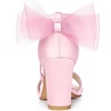 image:imageAllegra K Womens Satin Chunky Heel Open Toe Bridal Bow SandalsPink