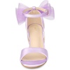 image:imageAllegra K Womens Satin Chunky Heel Open Toe Bridal Bow SandalsPurple