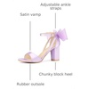 image:imageAllegra K Womens Satin Chunky Heel Open Toe Bridal Bow SandalsPurple