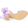 image:imageAllegra K Womens Satin Chunky Heel Open Toe Bridal Bow SandalsPurple