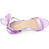 image:imageAllegra K Womens Satin Chunky Heel Open Toe Bridal Bow SandalsPurple