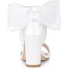 image:imageAllegra K Womens Satin Chunky Heel Open Toe Bridal Bow SandalsWhite