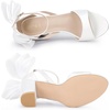 image:imageAllegra K Womens Satin Chunky Heel Open Toe Bridal Bow SandalsWhite