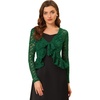 image:imageAllegra K Lace Shrug for Womens Tie Front Ruffle Formal Evening BoleroDark Green