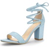 image:imageAllegra K Women Chunky Strappy Lace Up Heels Open Toe SandalSky Blue