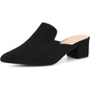 image:imageAllegra K Women Faux Suede Slip on Pointed Toe Chunky Heels Slide MulesBlack