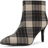 image:imageAllegra K Women Plaid Pointed Toe Side Zip Stiletto Heel Ankle BootsBrown