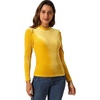 image:imageAllegra K Women Vintage Velvet Puff Long Sleeve Mock Neck Christmas BlouseYellow