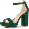 image:imageAllegra K Womens Ankle Strap Platform Chunky Heels Sandals 55 Green