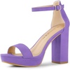 image:imageAllegra K Womens Ankle Strap Platform Chunky Heels Sandals 55 Purple