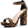 image:imageAllegra K Womens Ankle Strap Platform Chunky Heels Sandals 95 Leopard