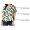 image:imageAllegra K Women 2026 Summer Floral Short Sleeve Wrap Peplum TopBeigegreen