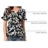 image:imageAllegra K Women 2026 Summer Floral Short Sleeve Wrap Peplum TopBlackwhite