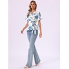 image:imageAllegra K Women 2026 Summer Floral Short Sleeve Wrap Peplum TopBlue Floal
