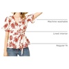 image:imageAllegra K Women 2026 Summer Floral Short Sleeve Wrap Peplum TopWhite