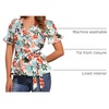 image:imageAllegra K Women 2026 Summer Floral Short Sleeve Wrap Peplum TopWhite Floral