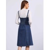 image:imageAllegra K Women Casual Denim Sleeveless Smocked Cross Back Overall DressDark Blue