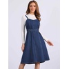 image:imageAllegra K Women Casual Denim Sleeveless Smocked Cross Back Overall DressDark Blue