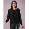 image:imageAllegra K Women Halloween Velvet Semi Sheer BurnOut Long Sleeve TopBlack