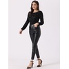 image:imageAllegra K Women Halloween Velvet Semi Sheer BurnOut Long Sleeve TopBlack