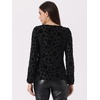image:imageAllegra K Women Halloween Velvet Semi Sheer BurnOut Long Sleeve TopBlack