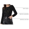 image:imageAllegra K Women Halloween Velvet Semi Sheer BurnOut Long Sleeve TopBlack