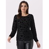 image:imageAllegra K Women Halloween Velvet Semi Sheer BurnOut Long Sleeve TopBlack