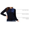 image:imageAllegra K Women Halloween Velvet Semi Sheer BurnOut Long Sleeve TopBluefloral