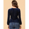 image:imageAllegra K Women Halloween Velvet Semi Sheer BurnOut Long Sleeve TopBluefloral