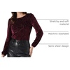image:imageAllegra K Women Halloween Velvet Semi Sheer BurnOut Long Sleeve TopBurgundy