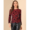 image:imageAllegra K Women Halloween Velvet Semi Sheer BurnOut Long Sleeve TopRed