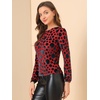 image:imageAllegra K Women Halloween Velvet Semi Sheer BurnOut Long Sleeve TopRed