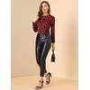 image:imageAllegra K Women Halloween Velvet Semi Sheer BurnOut Long Sleeve TopRed