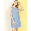 image:imageAllegra K Women Sleeveless Denim Chambray Button Up Shirtdress with PocketBlue