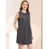 image:imageAllegra K Women Sleeveless Denim Chambray Button Up Shirtdress with PocketWashed Black